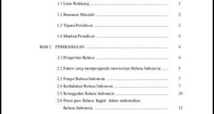 Cara Membuat Daftar Isi Pada Makalah