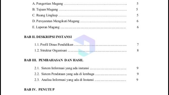 Cara Membuat Daftar Isi Laporan