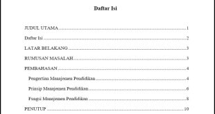 Cara Membuat Daftar Isi Lebih Dari Satu