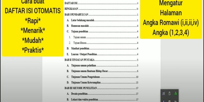 Cara Membuat Daftar Isi Dengan Nomor Berbeda