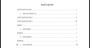 Cara Membuat Daftar Isi Lurus