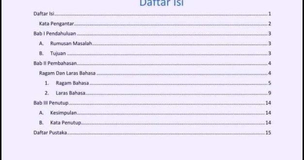 Cara Membuat Daftar Isi Dari Internet