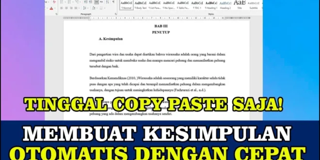 Cepat dan Mudah: Trik membuat kesimpulan otomatis di Word