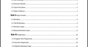 Cara Membuat Daftar Isi Karya Ilmiah