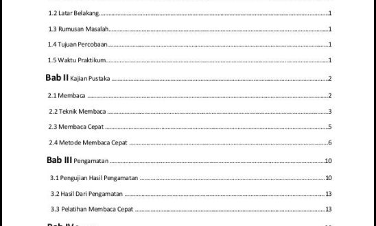 Cara Membuat Daftar Isi Karya Ilmiah