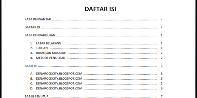 Cara Membuat Daftar Isi Dengan Navigation