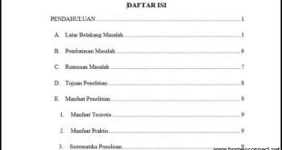 Cara Membuat Daftar Isi Tanpa Nomor Halaman