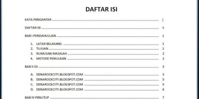 Cara Membuat Daftar Isi Makalah Di Hp