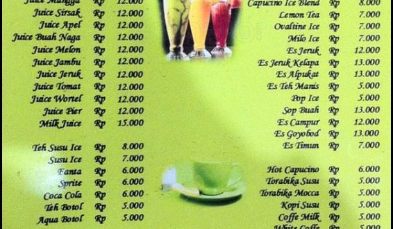 Cara Membuat Daftar Harga Jus Buah