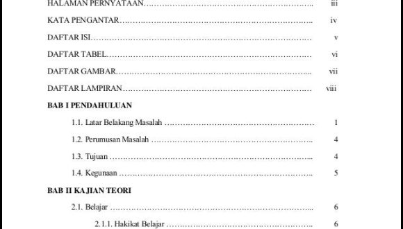 Cara Membuat Daftar Isi Lampiran