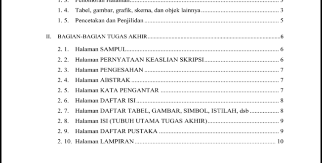 Cara Membuat Daftar Isi Informatika