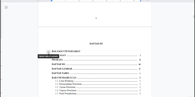 Cara Membuat Daftar Isi Pada Google Docs