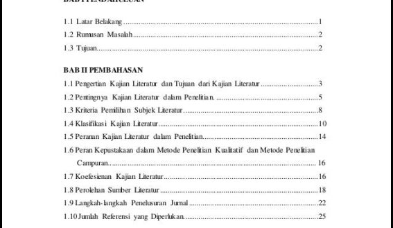 Cara Buat Daftar Isi Jurnal